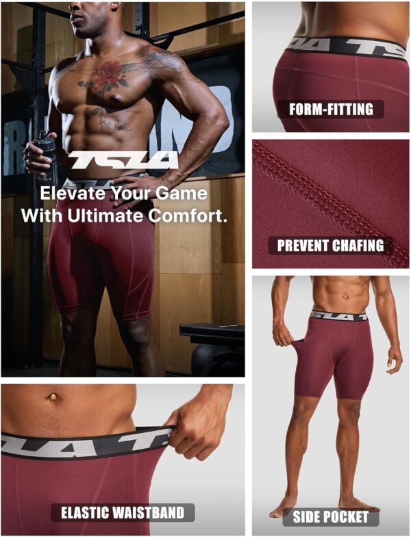 TSLA Men’s Athletic Compression Shorts, Active Cool Dry Sports Performance Running…