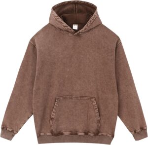 Chaos World Mens Hoodie Oversized Acid Wash Hoodies Vintage Distressed Pullover…