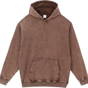 Chaos World Mens Hoodie Oversized Acid Wash Hoodies Vintage Distressed Pullover…