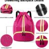 Drawstring Backpack, Waterproof Sports Gym Bag with Shoe Compartment and…