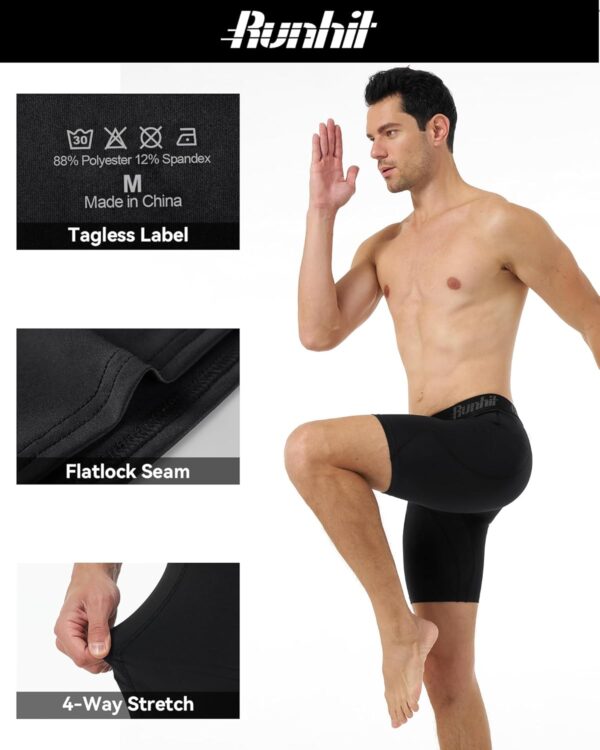 Runhit Men’s Compression Shorts with Pockets Athletic Running Spandex Shorts Sports…