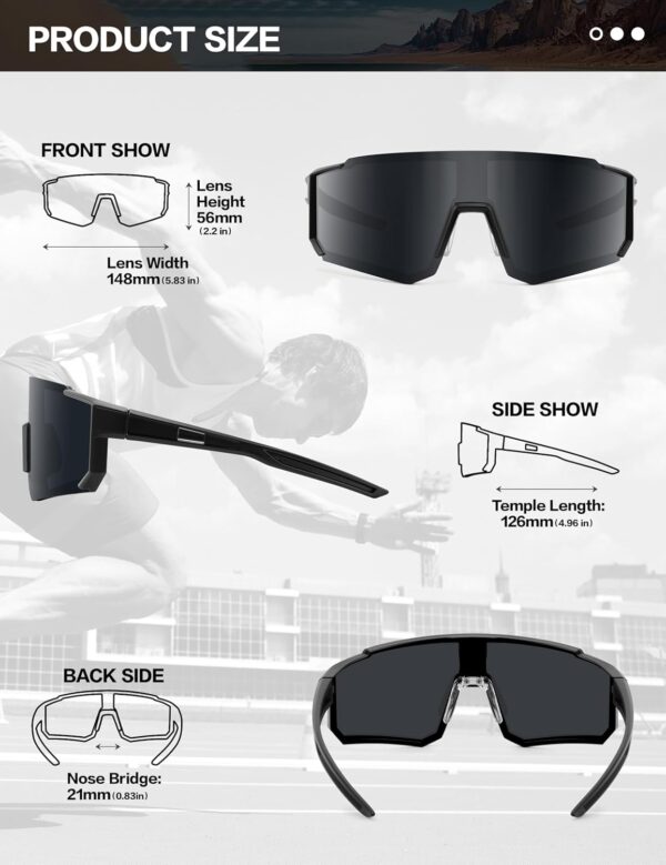 Sport Cycling Sunglasses for Men – Women 3 Pack Baseball Shades Sports Glasses for…