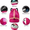 Drawstring Backpack, Waterproof Sports Gym Bag with Shoe Compartment and…