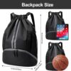 Hoedia Sports Drawstring Backpack – String Swim Gym Bag with Shoes…