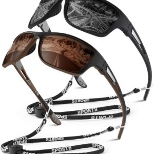 Polarized Sports Sunglasses for Men Women,Fishing Driving Rectangular Goggles UV400…