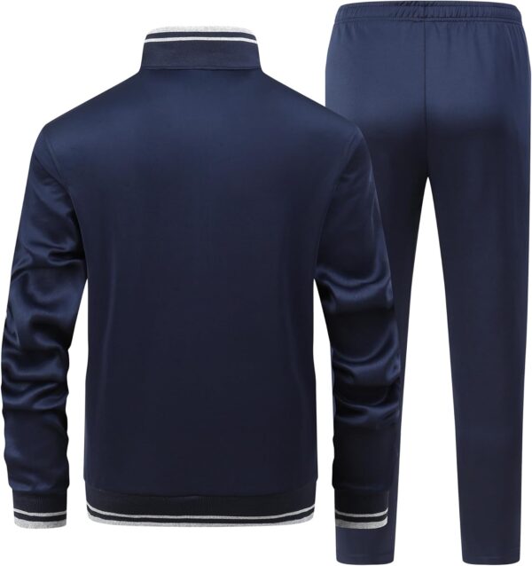 Men’s 2 Pieces Athletic Tracksuit Full-Zip Workout Sweatsuit with Active Jackets and Pants