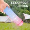 Collapsible 20oz Leakproof Foldable Silicone Water Bottle, Time Marker, Portable for…