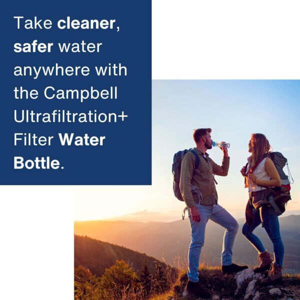 Campbell Ultrafiltration+ Water Filter Bottle – 16 fl. oz., Purification On the Go,…