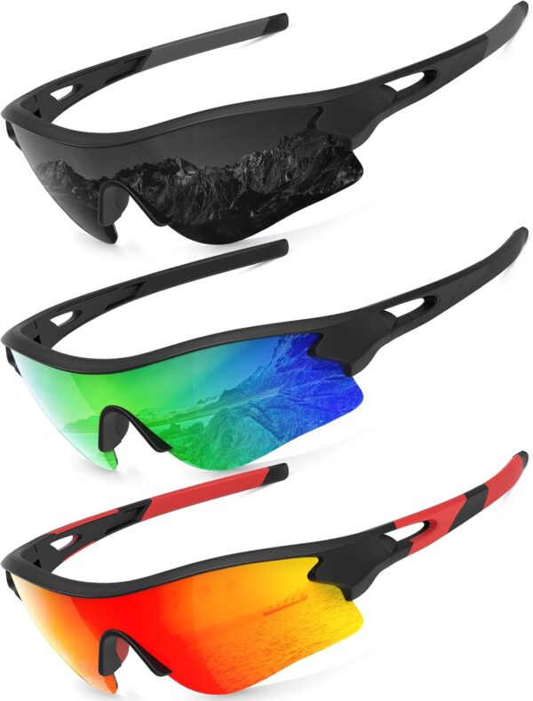 KALIYADI Sports Sunglasses Polarized Sunglasses-Men: Mens Sunglasses with UV400 for…
