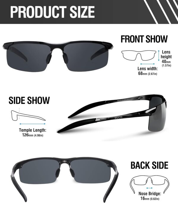 DUCO Mens Sports Polarized Sunglasses UV Protection Sunglasses for Men 8177s
