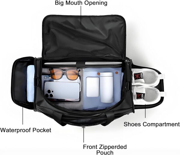 Gym Bag for Men with Shoe Compartment  Small Sports Duffle Bag, Lightweight…