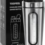 TOOFEEL Shaker Bottles for Protein Mixes 28 oz Stainless Steel Protein Shaker with 2...