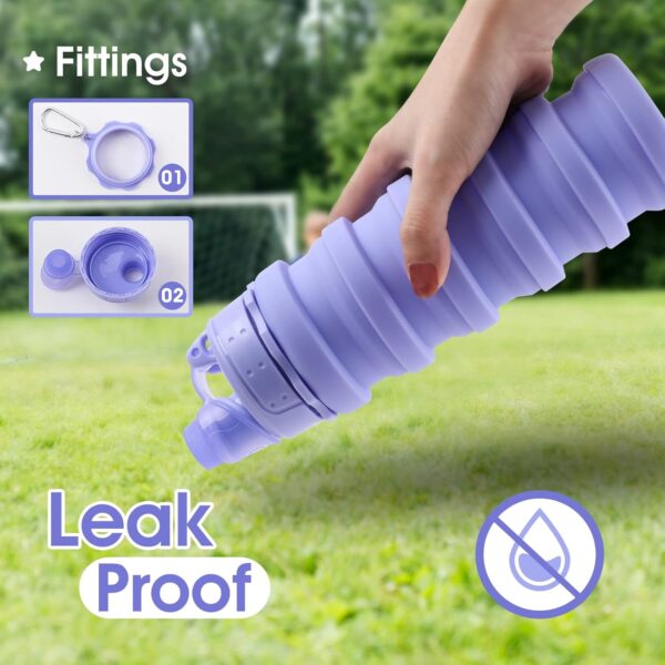 Collapsible Water Bottle for Adults, Boys, Students, Kids, Reusable Silicone Foldable…
