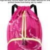Drawstring Backpack, Waterproof Sports Gym Bag with Shoe Compartment and…