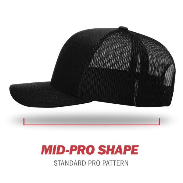 Richardson Unisex 112 Trucker Adjustable Snapback Baseball Cap, Solid Black, One Size…