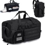 BAGZY 3 In 1 Tactical Military Travel Duffle Bag 40L with Shoe Compartment...