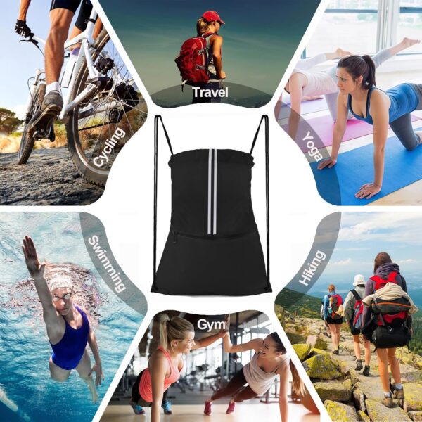 Drawstring Backpack Sports Bag Gym Sackpack Draw String Back Bag for Men…