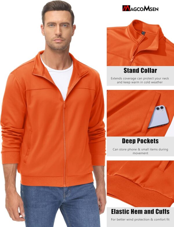 MAGCOMSEN Men’s Track Jackets Lightweight Full-Zip Casual Coat Workout Running…