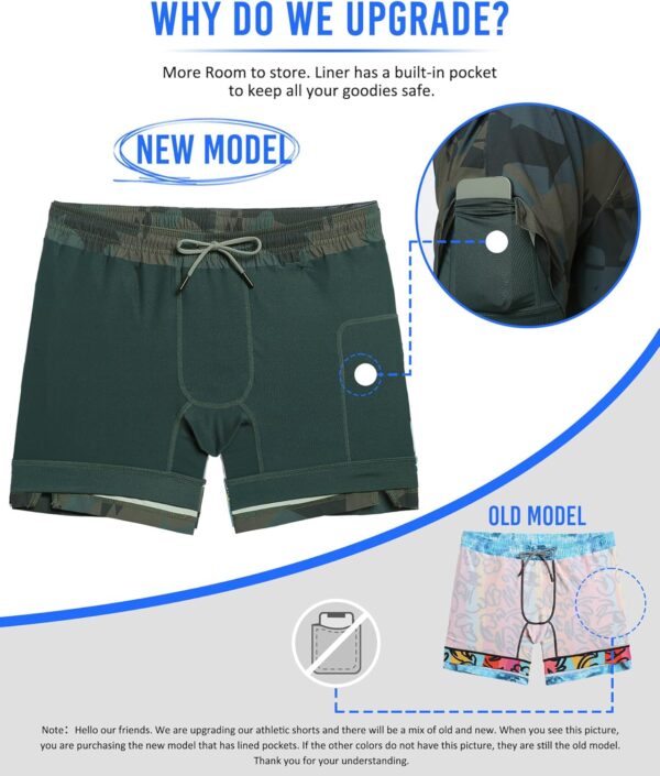 maamgic Mens 5″ Gym Running Shorts for Men 2 in 1 Quick Dry Workout Athletic Shorts