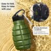 YARO Collapsible Water Bottles, 20oz Water Bottle with 2 Lids and Carabiner, Green…