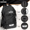 Spalding Basketball Backpack – Black Sports Bag with Ball & Shoe…