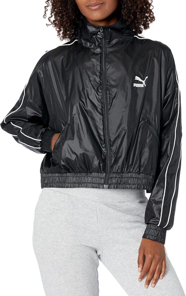 PUMA Womens Iconic T7 Woven Track Jacket, Puma Black, Large US