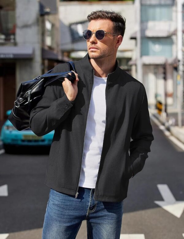 COOFANDY Men’s Lightweight Zip Up Jacket Stand Collar Jacket Casual Light Golf Jackets…