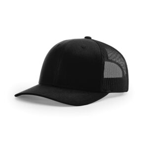 Richardson Unisex 112 Trucker Adjustable Snapback Baseball Cap, Solid Black, One Size…