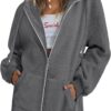 Zeagoo Womens Zip Up Hoodies Long Sleeve Fall Lightweight Hooded Sweatshirt Oversized…
