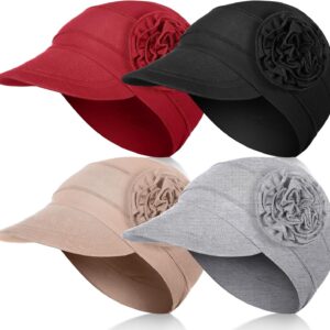 JenPen 4 Pcs Soft Chemo Cancer Hats for Women Breathable Bamboo Baseball Cap Slouch…