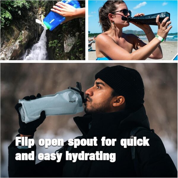 Vapur Flexible, Collapsible Wide Mouth Anti-Bottle with Detachable Carabiner,…
