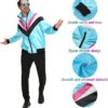 Leadtex Adult Long Sleeve Color Block Lightweight 80s Tracksuit,Zipper Front Retro…