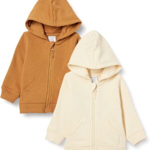 Amazon Essentials Unisex Toddlers and Babies’ French Terry Zip-Up Hoodie, Multipacks