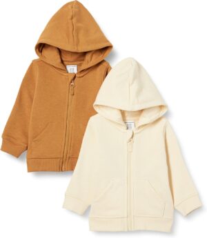 Amazon Essentials Unisex Toddlers and Babies’ French Terry Zip-Up Hoodie, Multipacks