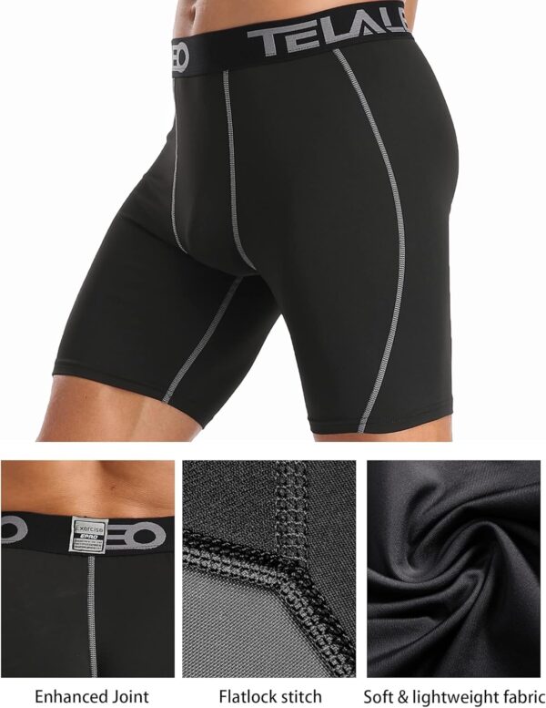TELALEO 6 or 5 Pack Compression Shorts for Men Spandex Sport Shorts Athletic Workout…