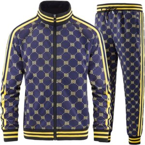Track Suits for Men Set Plaid Tracksuit Mens Sweatsuits 2 Piece Sport Jogger Sweat…