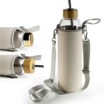 32 oz Clear and Large Borosilicate Glass Water Bottles with 2 Lids | Sports Water...