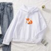 KEEVICI Womens Casual Sweatshirts Cute Fox Pattern Poaket Cotton Pullover Hoodie Tops