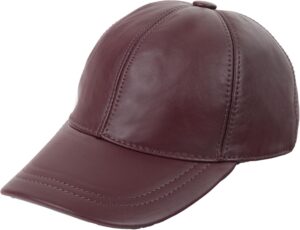 Zessano Genuine Leather Unisex Baseball Cap – 100% Sheep Leather Mens and Womens…