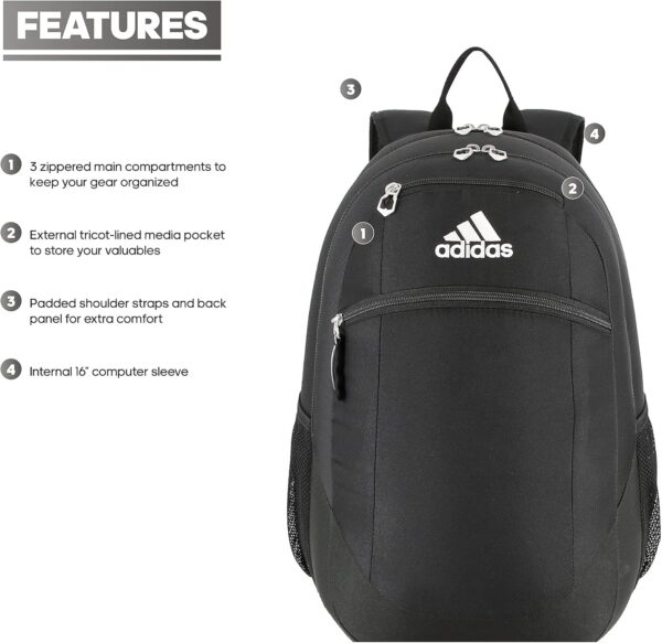 adidas Striker Team Sports Backpack for Soccer and More, Workout Bag for Men…