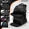 Spalding Basketball Backpack – Black Sports Bag with Ball & Shoe…