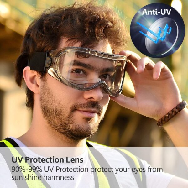 SAFEYEAR ANSI Z87 & EN 166 Anti Fog Safety Goggles Over Glasses for Men Women…