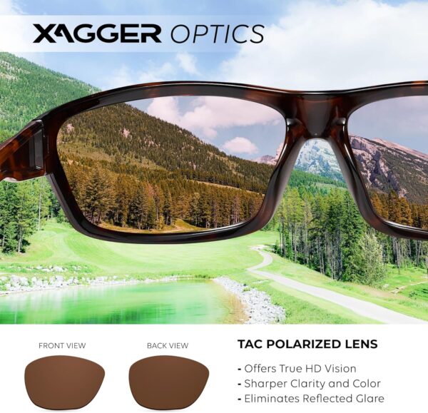 Xagger Polarized Wrap Around Sport Sunglasses for Men Women TR90 Frame