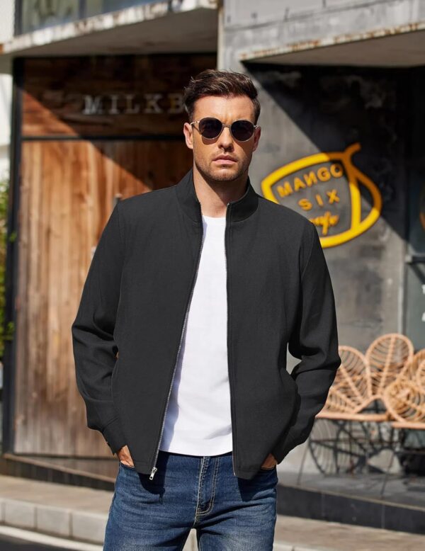 COOFANDY Men’s Lightweight Zip Up Jacket Stand Collar Jacket Casual Light Golf Jackets…