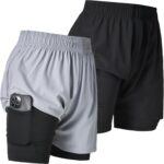 Ultra Performance Men's Athletic 2 in 1 Compression Shorts 2 Pack Mens Gym Workout...