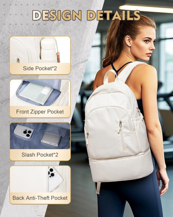 Gym Backpack for Women Men, Lightweight Gym Bag with Shoe Compartment,…