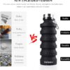 Nefeeko Collapsible Water Bottle, Reuseable BPA Free Silicone Foldable Water Bottles…