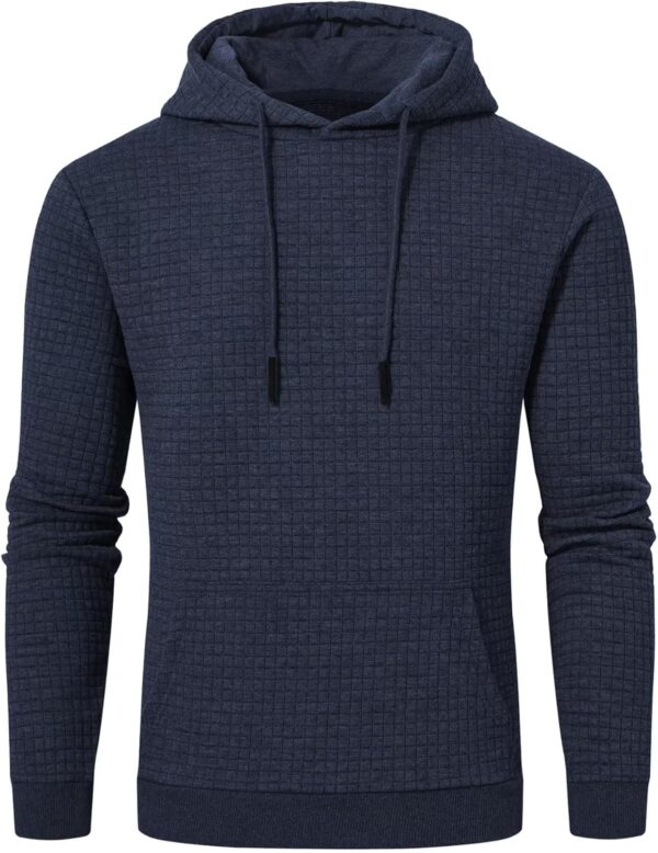 YuKaiChen Men’s Hoodies Pullover Casual Plaid Jacquard Kangaroo Pockets Drawstring…