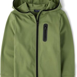 The Children’s Place Boys’ Soft Tech Hooded Full Zip Up Sweatshirt