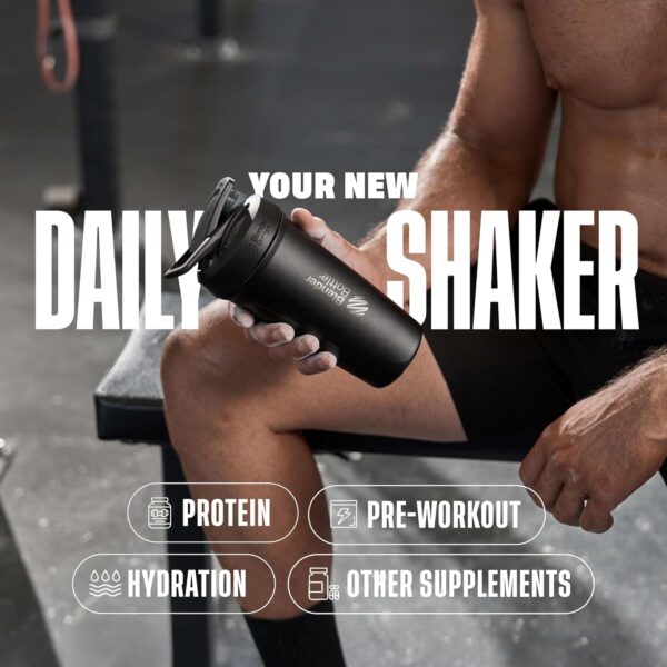 BlenderBottle Strada Shaker Cup Insulated Stainless Steel Water Bottle with Wire…